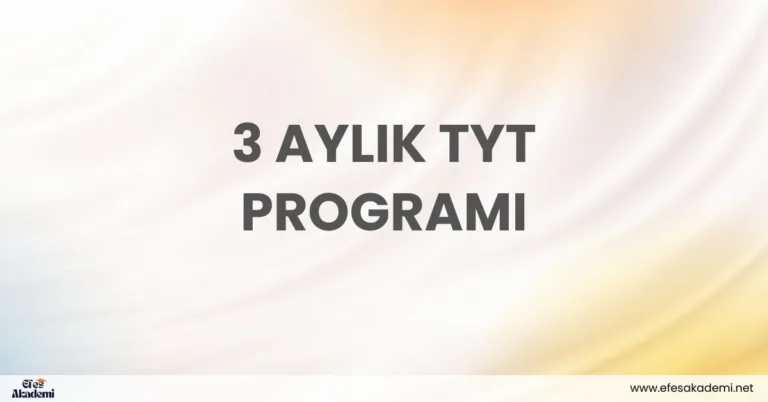 3 Aylık TYT Programı (PDF)