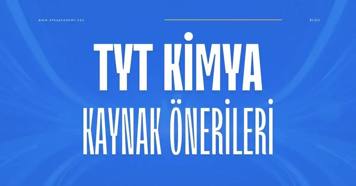 2026 TYT Kimya Kaynak Önerileri (Kolaydan Zora)