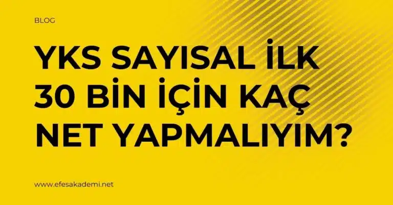 YKS Sayısal İlk 30 Bin İçin Kaç Net Yapmalıyım? (Güncel Analiz)