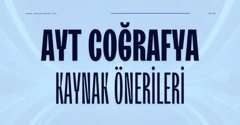 2026 AYT Coğrafya Kaynak Önerileri (Kolaydan Zora)