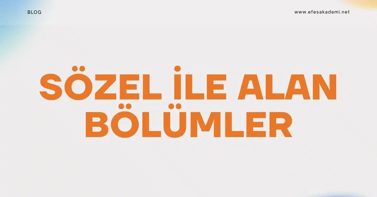 Sözel ile Alan Bölümler (Lisans) (4 Yıllık)